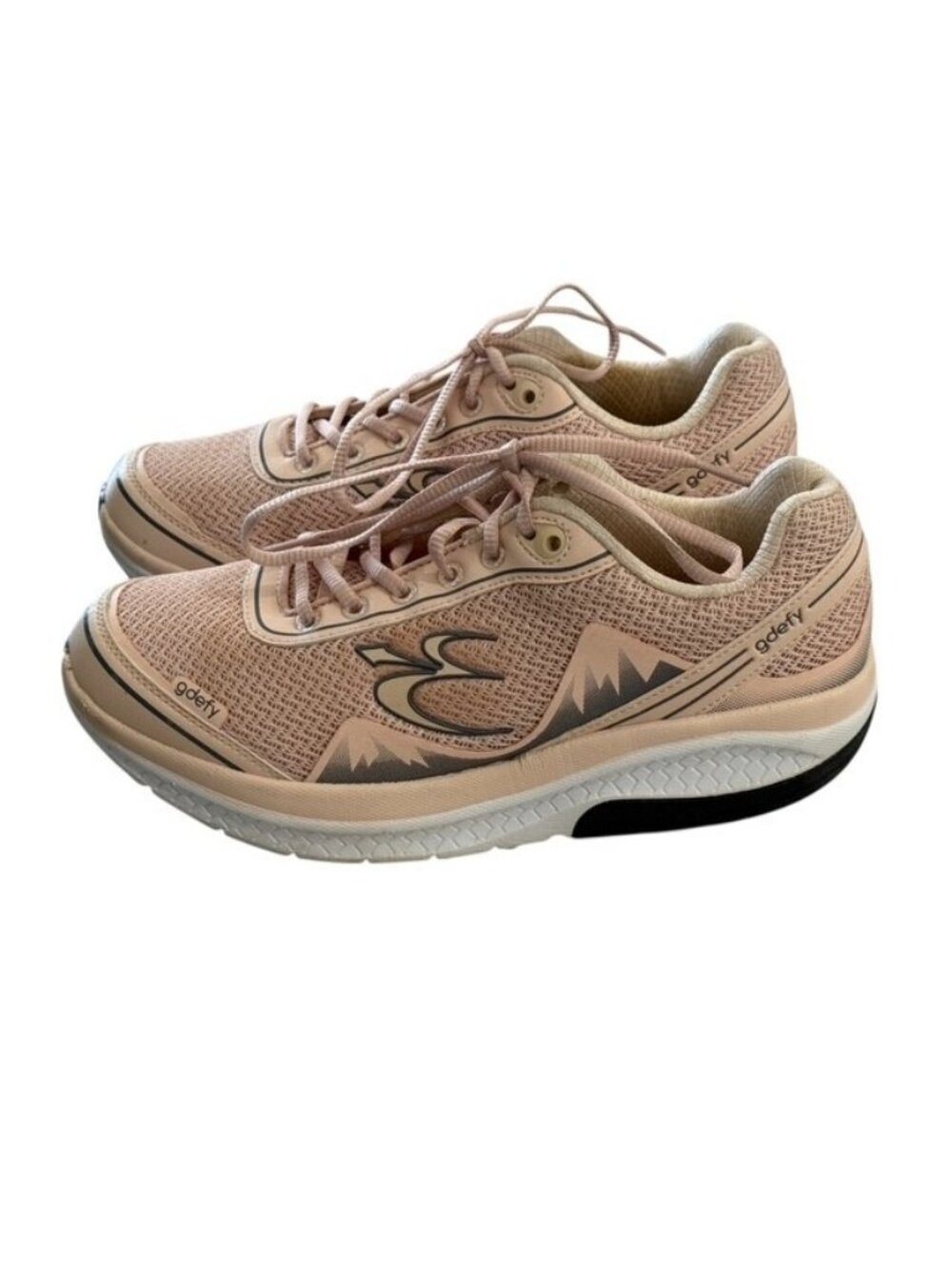 Gdefy Gravity Defyer Mighty Walk Womens Sz 9.5 Pink Peach Walking Shoes Sneakers